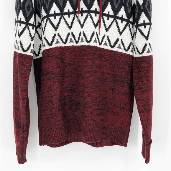 XRAY Men's Colorblocked Pattern Hoodie Sweater Jester Red Medium Long Sleeve NWT - Picture 5 of 11